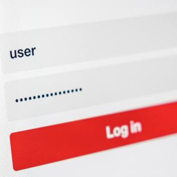 close up of login screen with username and password